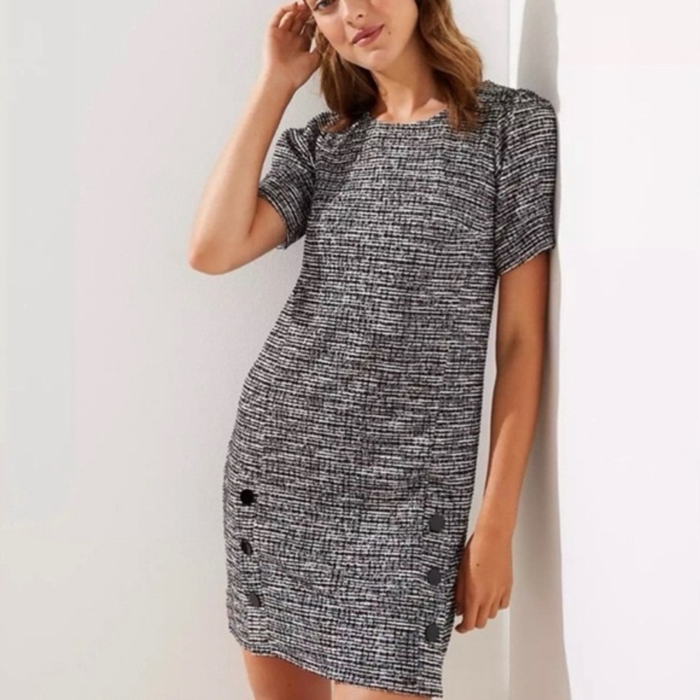 NWT Ann Taylor Loft Tweed shift dress size 12P